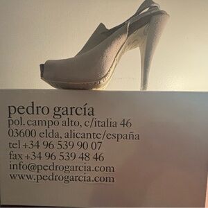 Pedro García white suede sling back platform